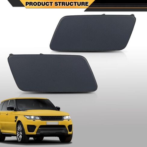 غطاء فوهة غسالة المصباح الأمامي قبعة فوهة 1 متوافق مع Land Rover Range Rover Sport 2014-2017 ، LR045045 ، LR045044 ، Glossy Black in Saudi Arabia