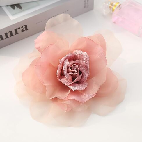 8 in Rose Fabric Flower Brooch Pin,Oversized Flower Corsage Brooch, for Women and Men, Weddings,Parties and Dresses in Kuwait