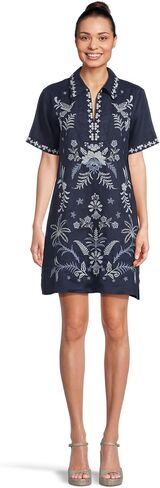 Johnny Was Women's Linen Henley Collared Dress-Winona in Saudi Arabia