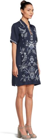Johnny Was Women's Linen Henley Collared Dress-Winona in Saudi Arabia