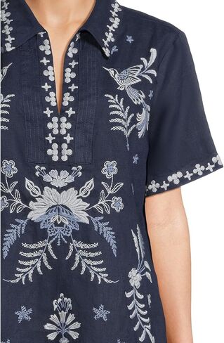 Johnny Was Women's Linen Henley Collared Dress-Winona in Saudi Arabia