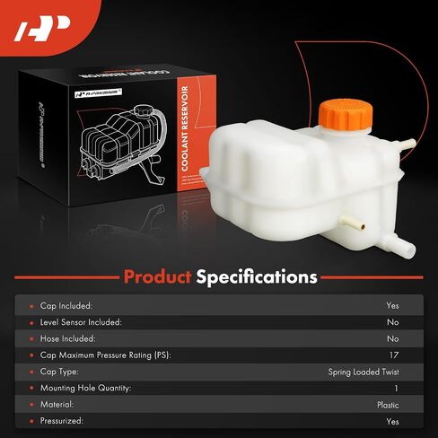 A-Premium Engine Coolant Overflow Recovery Reservoir Tank [with Cap] Compatible with Suzuki Forenza 2004-2008, Reno 2005-2008 & Chevrolet Optra 2004-2007, 2.0L - Front Side in Saudi Arabia