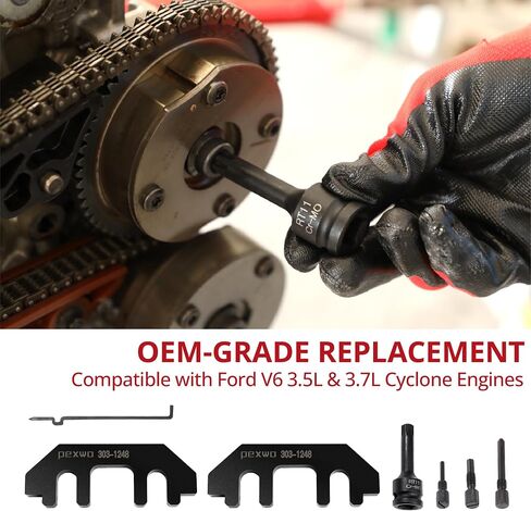 303-1248 Camshaft Timing Tool Kit for Ford 3.5L & 3.7L 4V Engines - Includes Chain Tensioner Tool, Crank Pin Alignment Set - Portable Storage Case in Kuwait