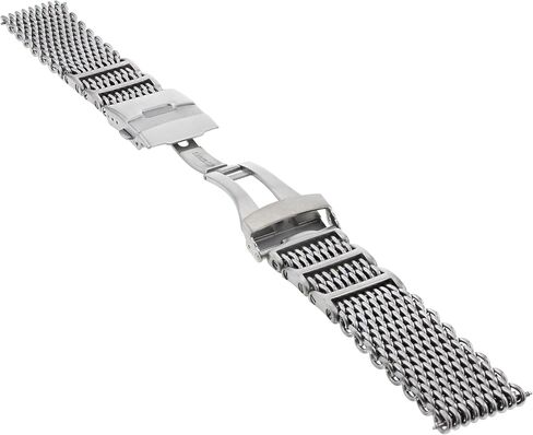 Ewatchparts 22mm Shark Mesh 4mm سميكة من الفولاذ المقاوم للصدأ شريط ساعة متوافقة مع 40 مم Panerai H رابط #1 in Kuwait