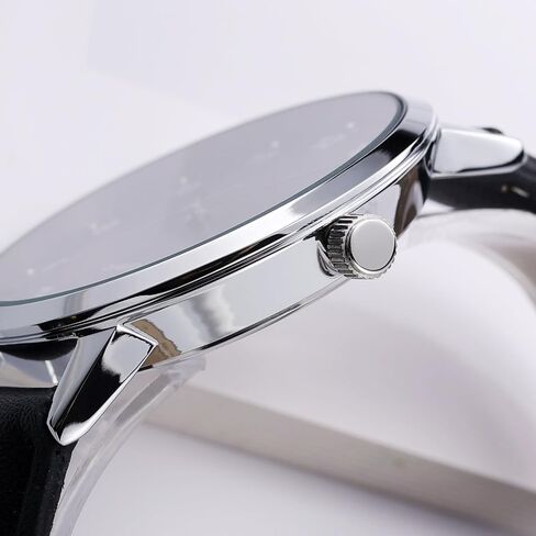 Mens Black Large Dial Arabic Numerals Black Belt Modern Classic Men's Watch, in Saudi Arabia