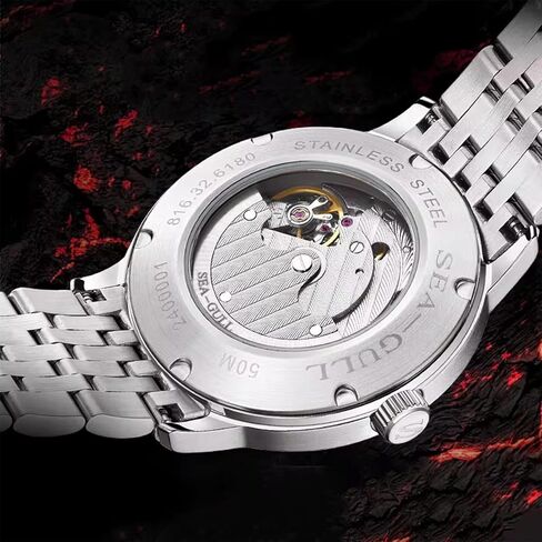 الساعات الميكانيكية للرجال ، سلسلة طبيعية ، ساعة معصمة أوتوماتيكية ، Dial Polaris Sub ， Seagull ST17 ، Luminous ، 6180 in Kuwait