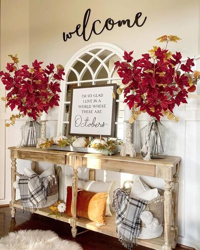 أوراق القيقب الاصطناعية فروع 3 قطع كورلور مختلطة أوراق الخريف ينبع الشجيرات وهمية البرتقال ورقة القيقب ينبع لجدول المركزية عيد الشكر مهرجان الخريف ديكور المنزل in Kuwait