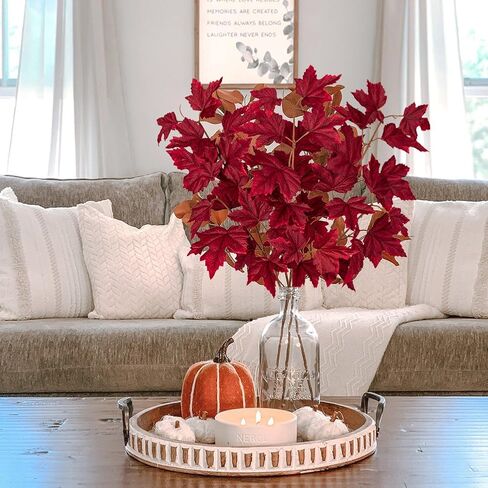 أوراق القيقب الاصطناعية فروع 3 قطع كورلور مختلطة أوراق الخريف ينبع الشجيرات وهمية البرتقال ورقة القيقب ينبع لجدول المركزية عيد الشكر مهرجان الخريف ديكور المنزل in Kuwait