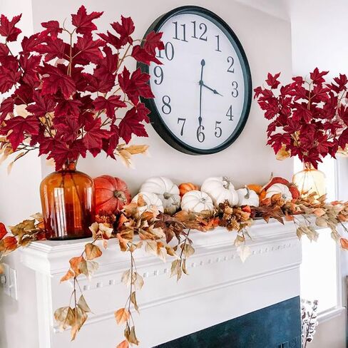 أوراق القيقب الاصطناعية فروع 3 قطع كورلور مختلطة أوراق الخريف ينبع الشجيرات وهمية البرتقال ورقة القيقب ينبع لجدول المركزية عيد الشكر مهرجان الخريف ديكور المنزل in Kuwait