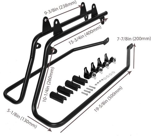 أكياس Kuafu Chrome Bracket & Saddle W/Lid & Latch Key متوافق مع 1993-2013 Harley Davidson Softion Models Models Kit Mounts Mounts SaddleBag (تم إرسال حزمتين) in Saudi Arabia