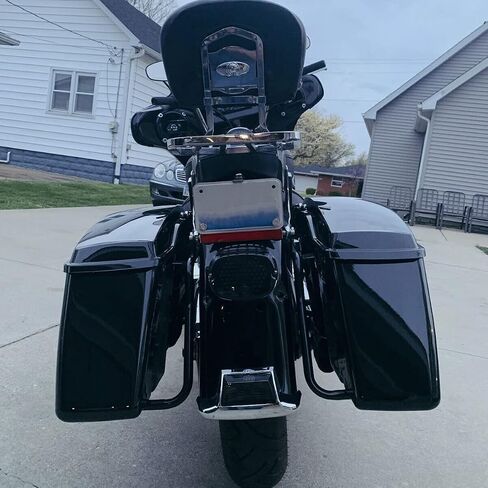 أكياس Kuafu Chrome Bracket & Saddle W/Lid & Latch Key متوافق مع 1993-2013 Harley Davidson Softion Models Models Kit Mounts Mounts SaddleBag (تم إرسال حزمتين) in Saudi Arabia