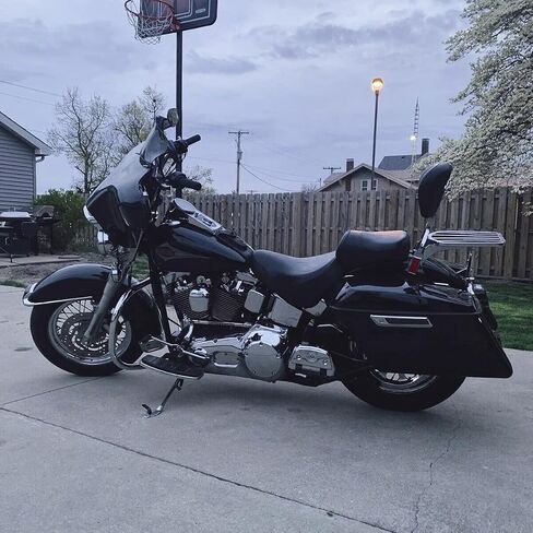 أكياس Kuafu Chrome Bracket & Saddle W/Lid & Latch Key متوافق مع 1993-2013 Harley Davidson Softion Models Models Kit Mounts Mounts SaddleBag (تم إرسال حزمتين) in Saudi Arabia