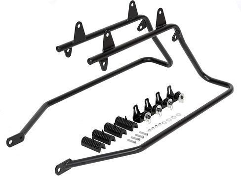 أكياس Kuafu Chrome Bracket & Saddle W/Lid & Latch Key متوافق مع 1993-2013 Harley Davidson Softion Models Models Kit Mounts Mounts SaddleBag (تم إرسال حزمتين) in Saudi Arabia