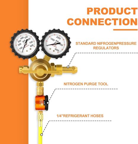 أداة تطهير Nitrogen Gasher ، HVAC تطهير منظم تدفق النيتروجين لأدوات HVAC تطهير النيتروجين in Kuwait