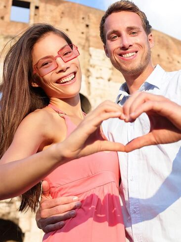 Geyoga 12 زوجًا من النظارات الشمسية المربعة للحفلات مستطيلة بدون إطار نظارات ملونة شفافة لإكسسوارات الأزياء (وردي) in Saudi Arabia