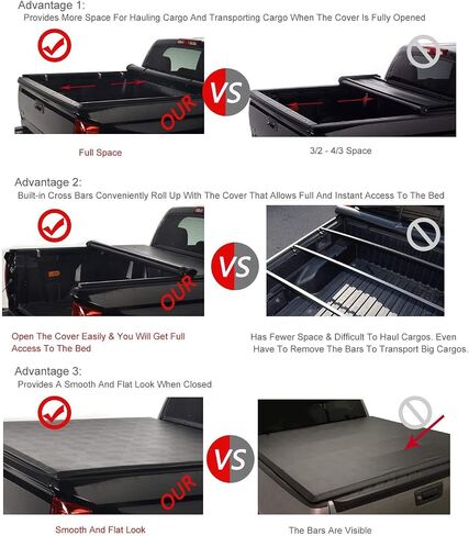 غطاء سرير الشاحنة Tri-Fold 6.5 'لعام 2004-2014 F-150 | 2006-2008 Lincoln Mark Lt FRP Tonneau Cover | الأنماط ليس للضيق in Kuwait