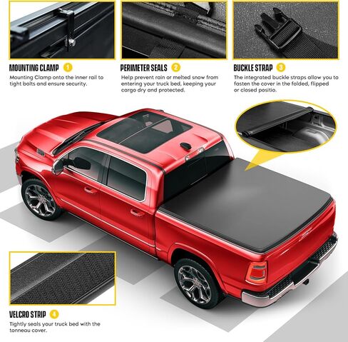 Soft Roll Up Truck Bed Tonneau Cover Fits for Toyota Tacoma 2005-2015 | Fleetside 5FT Bed (60") in Saudi Arabia