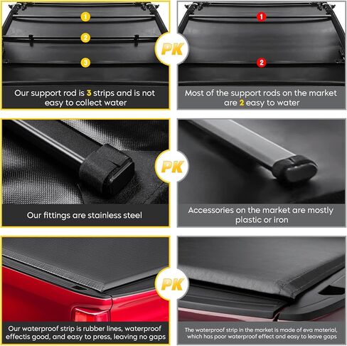 Soft Roll Up Truck Bed Tonneau Cover Fits for Toyota Tacoma 2005-2015 | Fleetside 5FT Bed (60") in Saudi Arabia