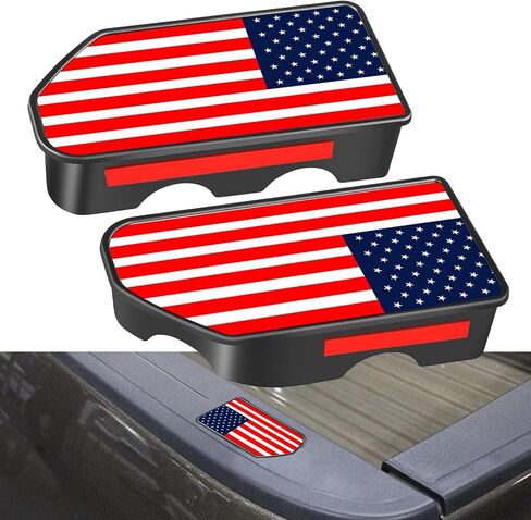 2 PCS Truck Bed Bed Care Pocket ، أغطية جيب American Flag Pattern ، إكسسوارات سرير الشاحنة متوافقة مع 2019-2024 Chevy Silverado/GMC Sierra 1500 2500HD 3500HD (بالأبيض والأسود) in Saudi Arabia
