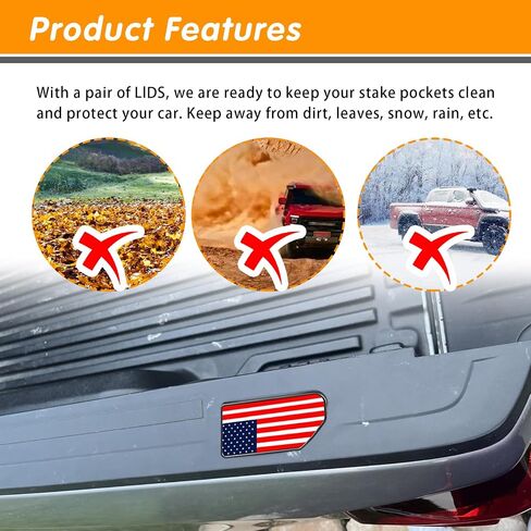 2 PCS Truck Bed Bed Care Pocket ، أغطية جيب American Flag Pattern ، إكسسوارات سرير الشاحنة متوافقة مع 2019-2024 Chevy Silverado/GMC Sierra 1500 2500HD 3500HD (بالأبيض والأسود) in Saudi Arabia
