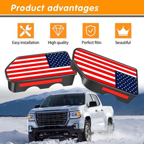 2 PCS Truck Bed Bed Care Pocket ، أغطية جيب American Flag Pattern ، إكسسوارات سرير الشاحنة متوافقة مع 2019-2024 Chevy Silverado/GMC Sierra 1500 2500HD 3500HD (بالأبيض والأسود) in Saudi Arabia