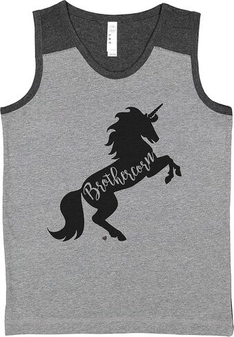 7 ate 9 Apparel Boy's Brother Unicorn Brothercorn Grey Contrast Tank Top in Saudi Arabia