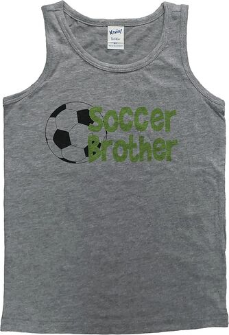 7 ate 9 Apparel Boy's Soccer Brother Grey Tank Top in Saudi Arabia