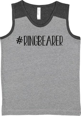 7 ate 9 Apparel Boy's Wedding Ring Bearer Grey Contrast Tank Top in Saudi Arabia