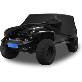 غطاء السيارة مقاوم للماء كل الطقس مع سحاب باب السائق لجيب Wrangler JK JL 4 Door 2007-2021 / غطاء خارجي كامل / متين 210D Oxford Cloth / 1PCS Navy Blue in Kuwait