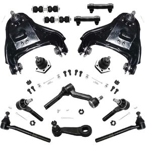 Detroit Axle - 4WD Front End Kit for Chevy GMC Jimmy S10 Blazer Sonoma Bravada Upper Control Arms w/Ball Joints Sway Bars Tie Rods Adjusting Sleeves Lower Ball Joints Idler Pitman Arm - 14pc Set in Kuwait