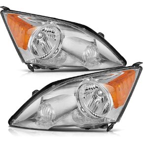 مجموعة المصابيح الأمامية لسيارة جي إم سي سييرا 1500 1999-2006 لسيارة جي إم سي سييرا 1500 كلاسيك 2007 لسيارة جي إم سي سييرا 2500 1999-2004 غلاف كروم كهرماني عاكس عدسة واضحة للسائق ومصابيح أمامية جانبية للركاب in Kuwait