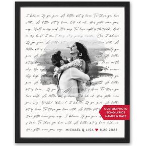 Personalized Song Lyrics Wall Art - Custom Wedding Photo Couples - Anniversary Wedding Gift for Him or Her - Song Lyrics - Valentines Gift for Wife or Husband - Canvas and Framed Options in Saudi Arabia