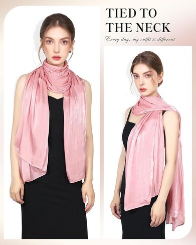 Shawl Wraps for Women - Shimmering Chiffon Scarves, Versatile Hijab Headscarf, Neck Scarf, Shawl for Evening Dresses in Kuwait
