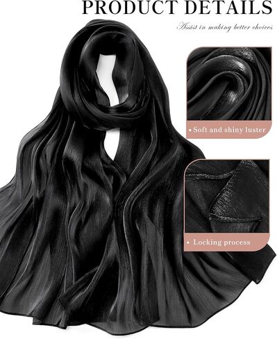 Shawl Wraps for Women - Shimmering Chiffon Scarves, Versatile Hijab Headscarf, Neck Scarf, Shawl for Evening Dresses in Kuwait