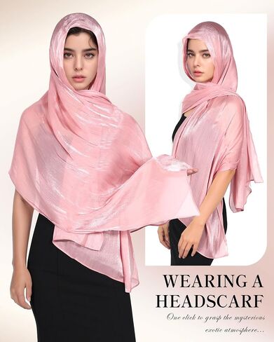 Shawl Wraps for Women - Shimmering Chiffon Scarves, Versatile Hijab Headscarf, Neck Scarf, Shawl for Evening Dresses in Kuwait