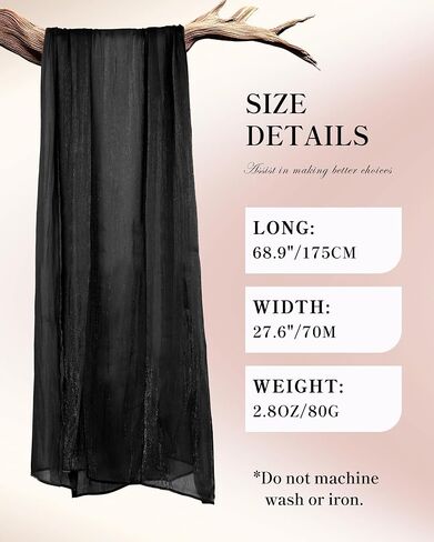 Shawl Wraps for Women - Shimmering Chiffon Scarves, Versatile Hijab Headscarf, Neck Scarf, Shawl for Evening Dresses in Kuwait