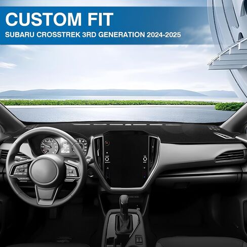 Kust Car Dash Cover for Subaru Crosstrek 2024 2025 2026 Non-Slip Polyester Center Center Cover Cover Cover Cover Inconsials for Subaru Crosstrek Custom Dash Mat Mat No Glare Black in Saudi Arabia