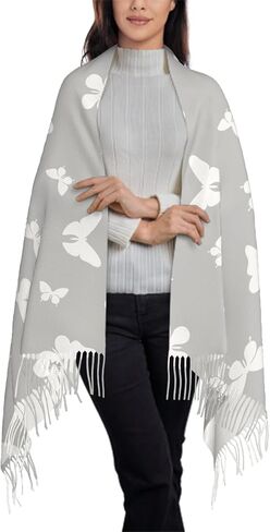 IBILIU Oversize Scarf for Women Flying Storks Wild Birds Cranes Scarf Tassel Scarves Fall Winter Shawl Wraps in Kuwait
