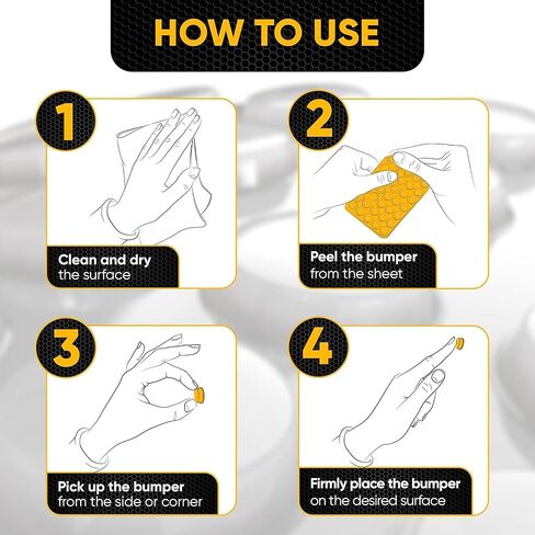 واقي حائط لمقبض الباب - 4 قطع (1.97 بوصة × 0.44 بوصة) - سهل التركيب، واقيات حائط من السيليكون من مقابض الأبواب لتقليل الضوضاء وحماية السطح، ذاتية اللصق in Kuwait