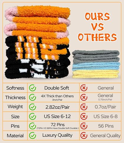 TEHOOK 4 Times Thicker Fuzzy Socks, Fall Autumn Halloween Thanksgiving Socks, Stocking Stuffers Christmas Gifts for Women, Cozy Fluffy Soft Warm Winter Socks in Saudi Arabia