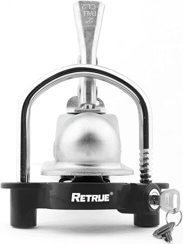 RETRUE Universal Coupler Lock Trailer Locks Ball Hitch Trailer Hitch Lock Adjustable Security Heavy-Duty Steel Fits 1-7/8 Inch, 2 Inch, 2-5/16 Inch Couplers Black in Kuwait