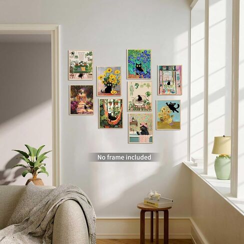 SEHSUVC الحمام البقرة الملصقات جدار الفن مجموعة من 9، المرتفعات البقرة قماش يطبع الصور، خمر مضحك الفن الحيوان مرحاض جدار ديكور للحمام مزرعة الأطفال الحمام الديكور 8x10In غير المؤطرة in Kuwait