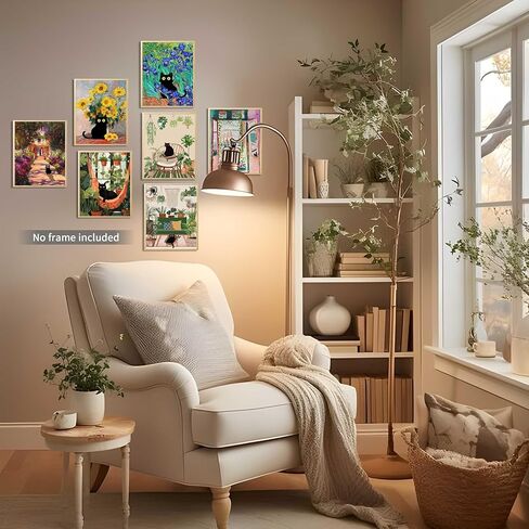 SEHSUVC الحمام البقرة الملصقات جدار الفن مجموعة من 9، المرتفعات البقرة قماش يطبع الصور، خمر مضحك الفن الحيوان مرحاض جدار ديكور للحمام مزرعة الأطفال الحمام الديكور 8x10In غير المؤطرة in Kuwait