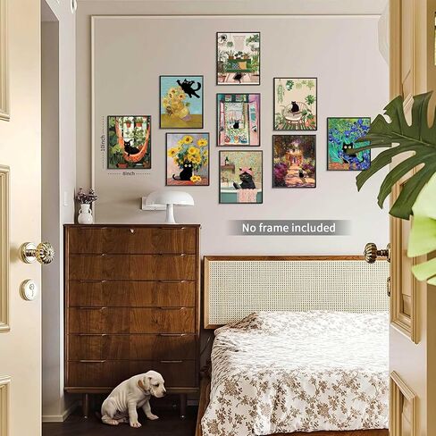 SEHSUVC الحمام البقرة الملصقات جدار الفن مجموعة من 9، المرتفعات البقرة قماش يطبع الصور، خمر مضحك الفن الحيوان مرحاض جدار ديكور للحمام مزرعة الأطفال الحمام الديكور 8x10In غير المؤطرة in Kuwait