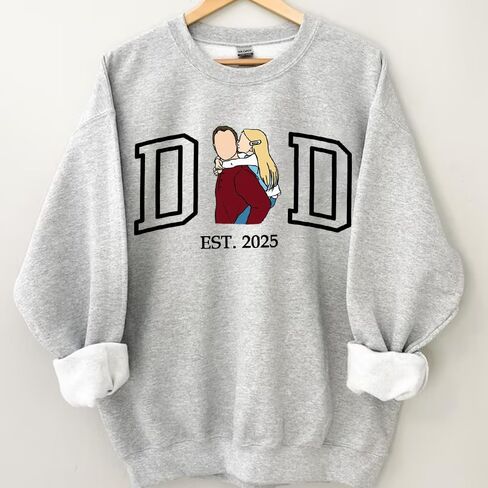 GODMERCH Personalized Dad Sweatshirt Custom Fathers Day Photo Sweatshirt Gifts For Dad Daddy Fathers Day New Dad Gifts in Kuwait