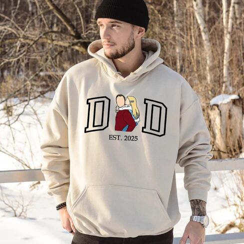 GODMERCH Personalized Dad Sweatshirt Custom Fathers Day Photo Sweatshirt Gifts For Dad Daddy Fathers Day New Dad Gifts in Kuwait