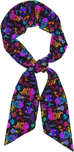 Mushrooms Skulls Neck Scarf for Womens Silky Head Scarves Hair Bandanas Scarf Fashion Accessories in Saudi Arabia
