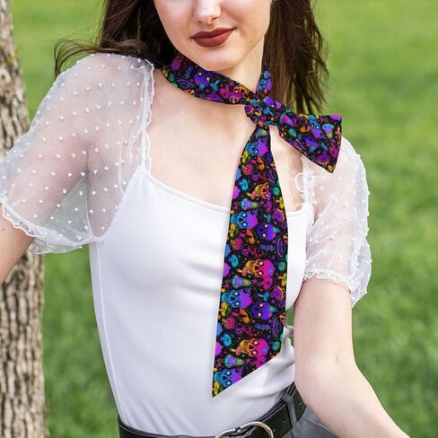 Mushrooms Skulls Neck Scarf for Womens Silky Head Scarves Hair Bandanas Scarf Fashion Accessories in Saudi Arabia