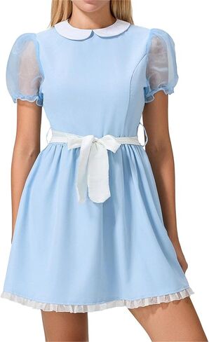 Alyweatry Halloween Creepy Grady Twins Costume for Women Blue Babydoll Dress the Shining Twins Assume Halloween in Kuwait