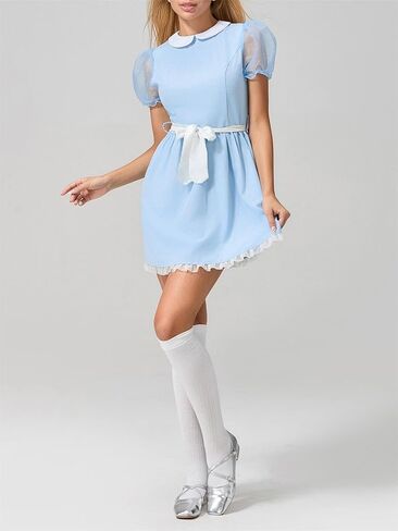 Alyweatry Halloween Creepy Grady Twins Costume for Women Blue Babydoll Dress the Shining Twins Assume Halloween in Kuwait